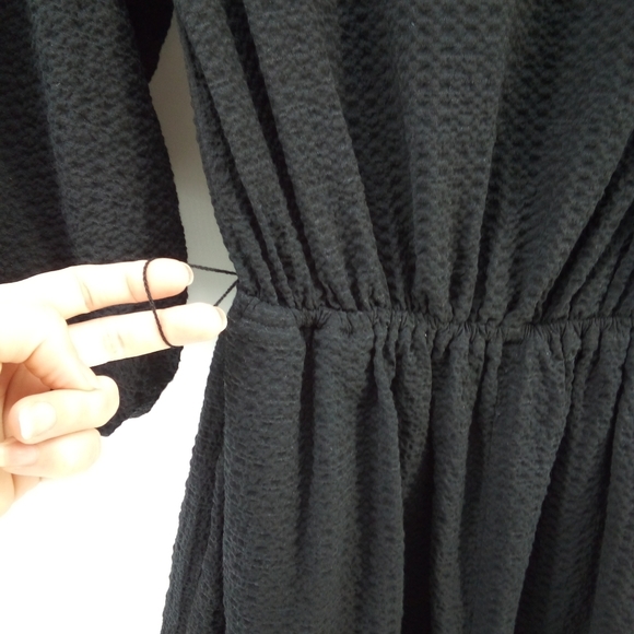 Anthropologie Romper Black Texured Puffy Bubble Sleeves  XS by Anthropologie - Picture 13 of 15